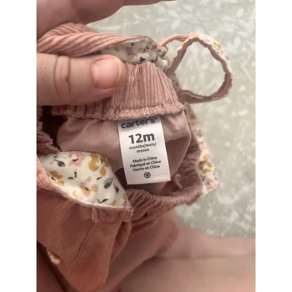 Carters Baby Girl Skirt Corduroy Overalls in 12 Months